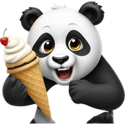 Panda eating ice cream sticker