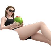 smiling girl enjoying summer day sticker