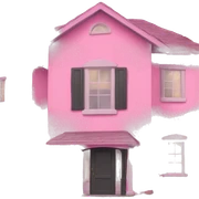 Pink house sticker
