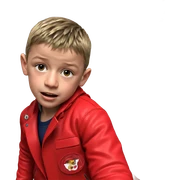 boy in jacket by motorcycle sticker