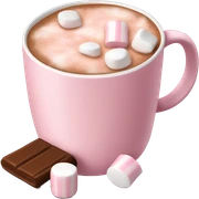 Light Pink mug of hot chocolate with marshmallows  sticker