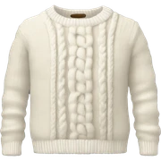 White cable knit sweater sticker