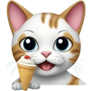 Cat eating ice cream sticker