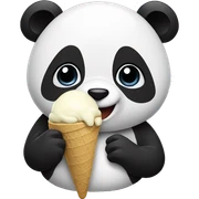 Panda eating ice cream sticker