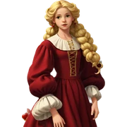 blonde girl with fruit plate sticker