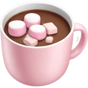 Light Pink mug of hot chocolate with marshmallows  sticker
