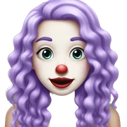 Lavender Clown Girl Long Hair Pretty  sticker
