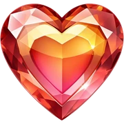 Romantic warm-colored sparkling heart gem sticker