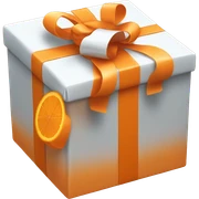 Orange present sticker