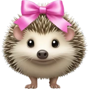 hedgehog with a pink bow sticker