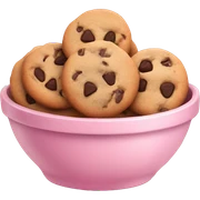 Cookies in a soft pink bowl sticker