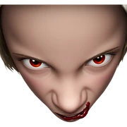 male portrait with blood sticker