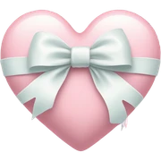 Pastel pink heart with white bow sticker