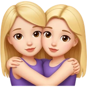 Two cute girl besties, beautiful, hugging sticker