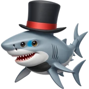 Shark with a top hat sticker