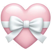 Pastel pink heart with white bow sticker