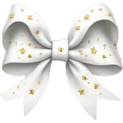 White bow with stars sticker