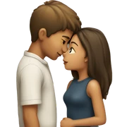 Girl kissing boy sticker
