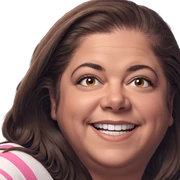 smiling girl with brown hair sticker
