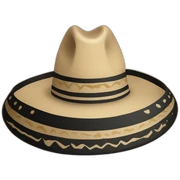 sombrero vueltiao negro con beige sticker