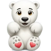 polar bear with hearts sticker