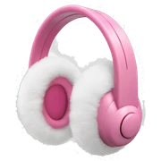 white and pink winter earmuffs  sticker