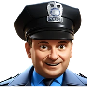 male police officer portrait sticker