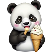 Panda eating ice cream sticker