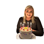 birthday celebration with a smile sticker