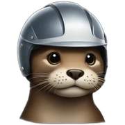 otters wearing helmet sticker