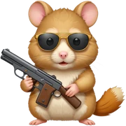 Hamster qui a des lunettes de soleil et un flingue  sticker