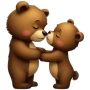 Bear love kissing a cute bear sticker