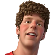 portrait of a boy in red sticker