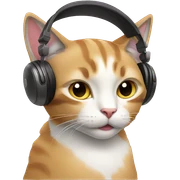 cat in headphones sticker