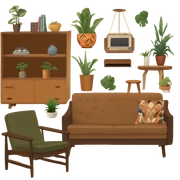 1970s living room sticker
