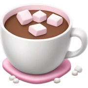 Light Pink mug of hot chocolate with marshmallows  sticker