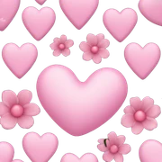 Pink heart-pink flower-pink nails sticker