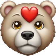 Oso con ojos de corazon sticker