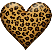 Leopard print heart sticker