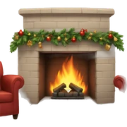 chrismas fireplace sticker