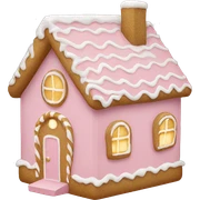 light pink and gold and white gingerbread house sticker