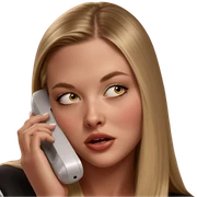 blonde girl on phone portrait sticker