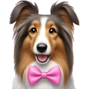 Sheltie wearing pink bow sticker
