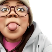 girl with hat and glasses sticker