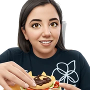 smiling girl enjoying her food sticker