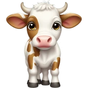 Cute baby cow drawing sticker