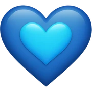 blue heart with a small blue heart on top  sticker