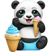 Panda eating ice cream sticker