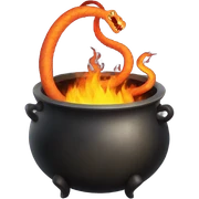 Cauldron with a fire snake that is inside sticker