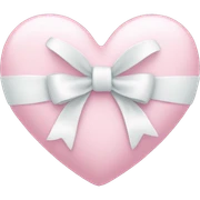 Pastel pink heart with white bow sticker